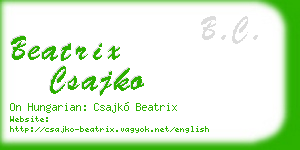 beatrix csajko business card
