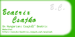 beatrix csajko business card